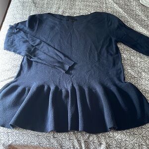 Navy boatneck peplum sweater